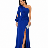 Vestido Sofisticação Clássica Gabriela com Toque Sedutor Azul Royal