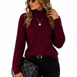 Blusa Tricot Gola Alta Vinho Feminina