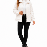 Casaco Teddy Feminino Off White Peluciado