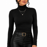 Blusa Feminina Gola Alta Noir Essence
