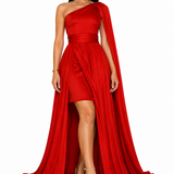 Vestido Glamour Manuela com Toque Romântico Vermelho