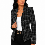 Blazer Feminino Estampado Elegance Preto