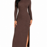 Vestido Minimalismo Thayná Elegante com Toque Atemporal Marrom
