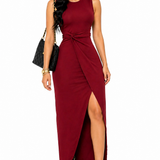 Vestido Minimalismo Sofisticado com Toque Urbano Vinho