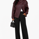 Jaqueta Leather Bordeaux Premium Oversized