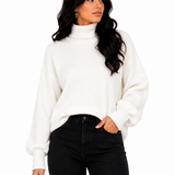 Suéter Feminino Gola Alta Snow Elegance