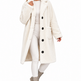 Sobretudo Feminino Teddy Off White Premium Forrado