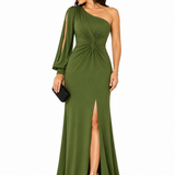 Vestido Sofisticação Clássica Gabriela com Toque Sedutor Verde Militar
