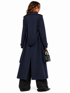 Sobretudo Feminino Longo Siena Azul Marinho