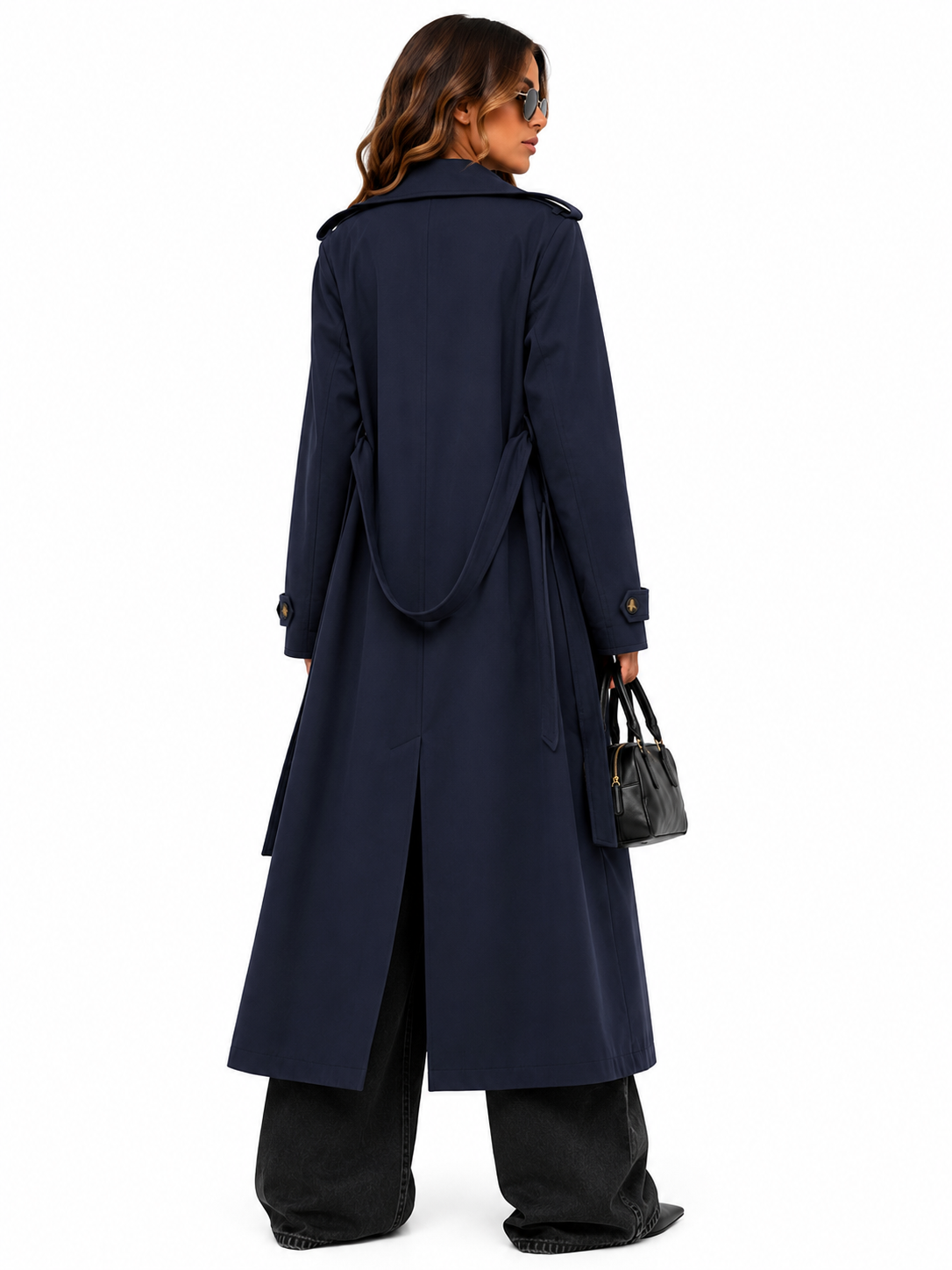 Sobretudo Premium Azul Marinho Alongado Feminino