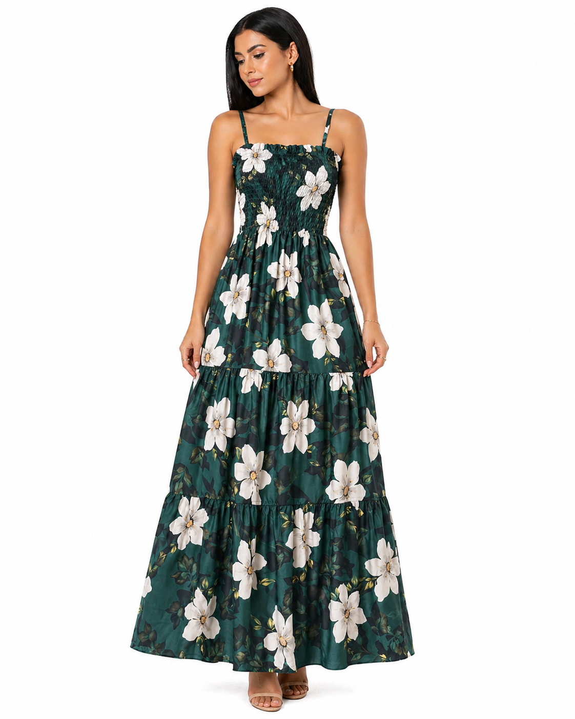 Vestido Longo Delicadeza Floral Aurora com Toque Romântico