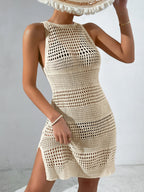 SHEIN Clasi Vestido de Cobertura Oco Oco para trás Bainha da fenda Sem conjunto de biquíni