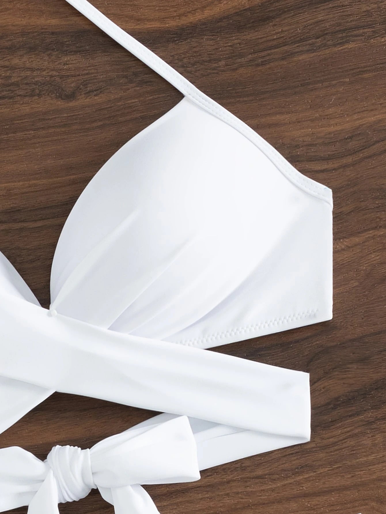 Swim Mod Conjunto de Maiô Bikini sem fio feminino em cores sólidas e simples para verão na praia