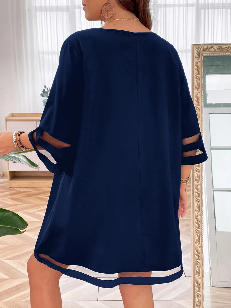 Breezaya mais Vestido malha de contraste inserir