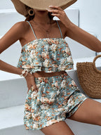  VCAY Top cami & Shorts impressão floral