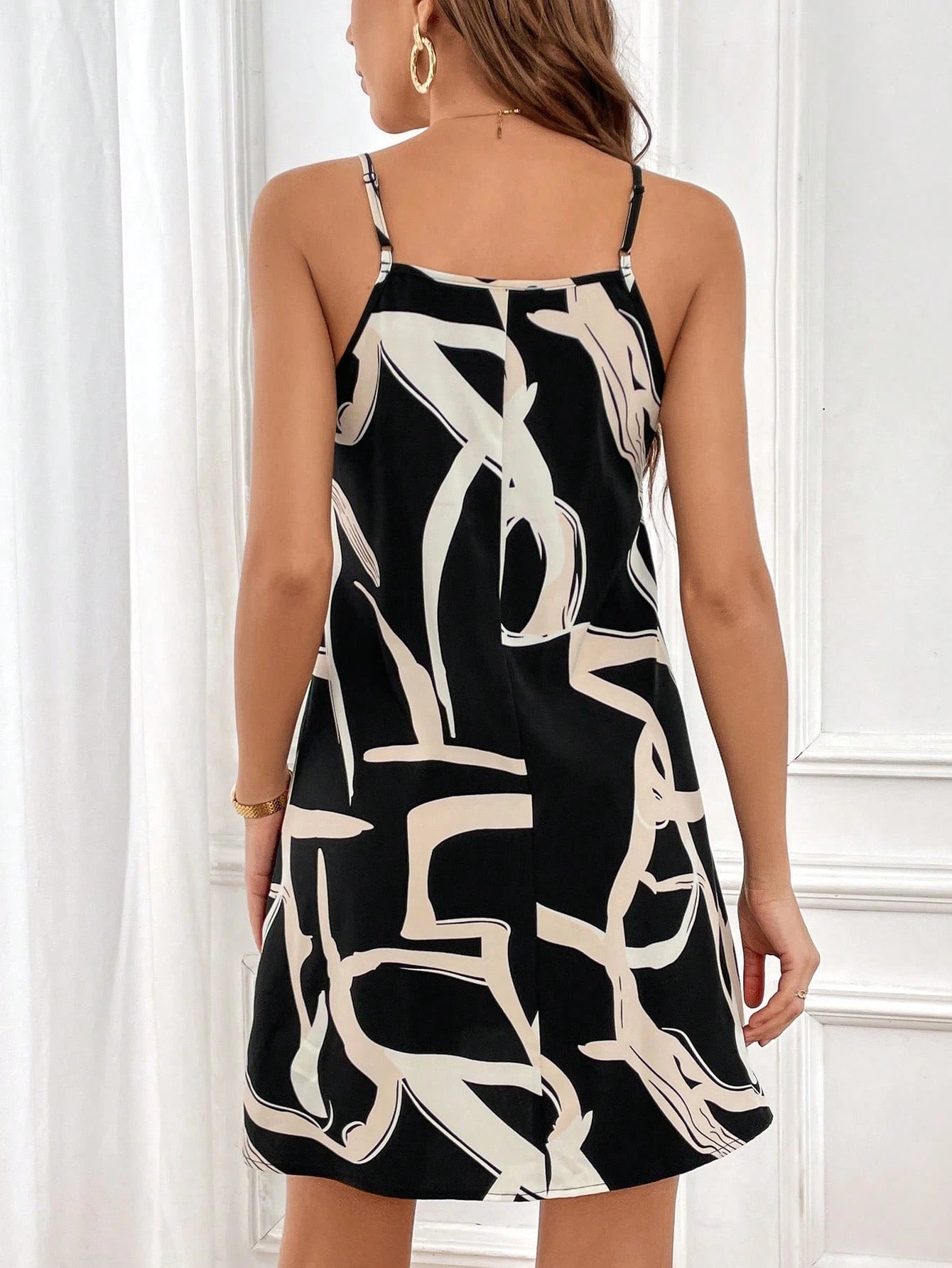 SHEIN Privé Vestido cami impressão gráfica