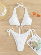 SHEIN Swim Anel De Coração Vinculado Maiô Cabresto De Biquíni