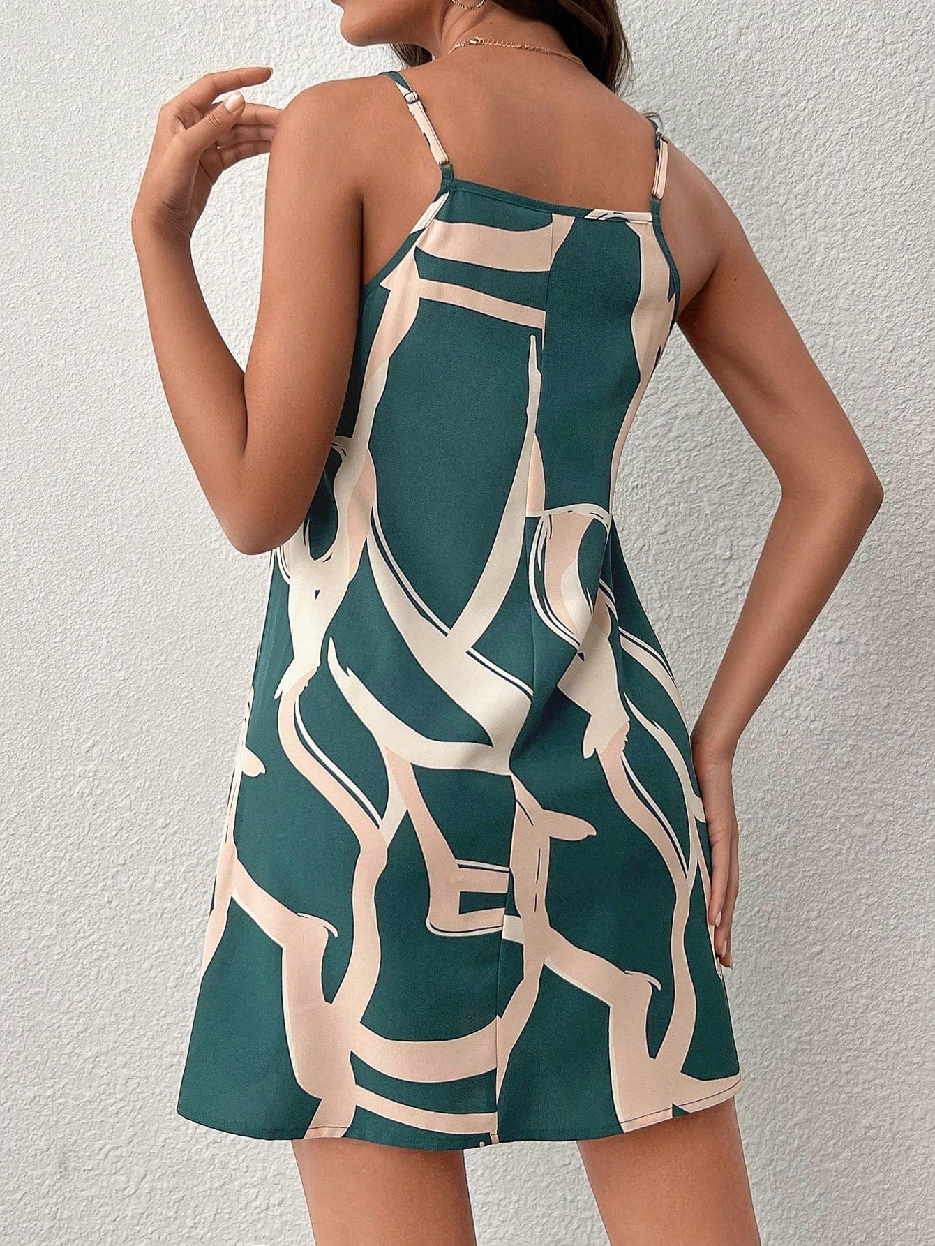 SHEIN Privé Vestido cami impressão gráfica