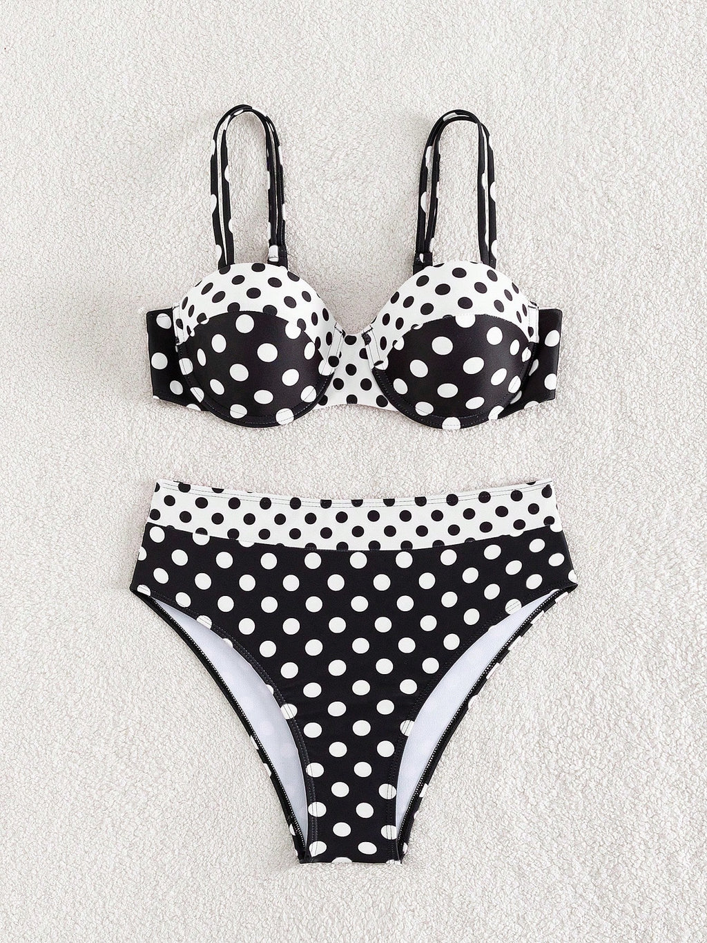 Conjunto de Bikini push up com estampa de bolinhas para praia de verão
