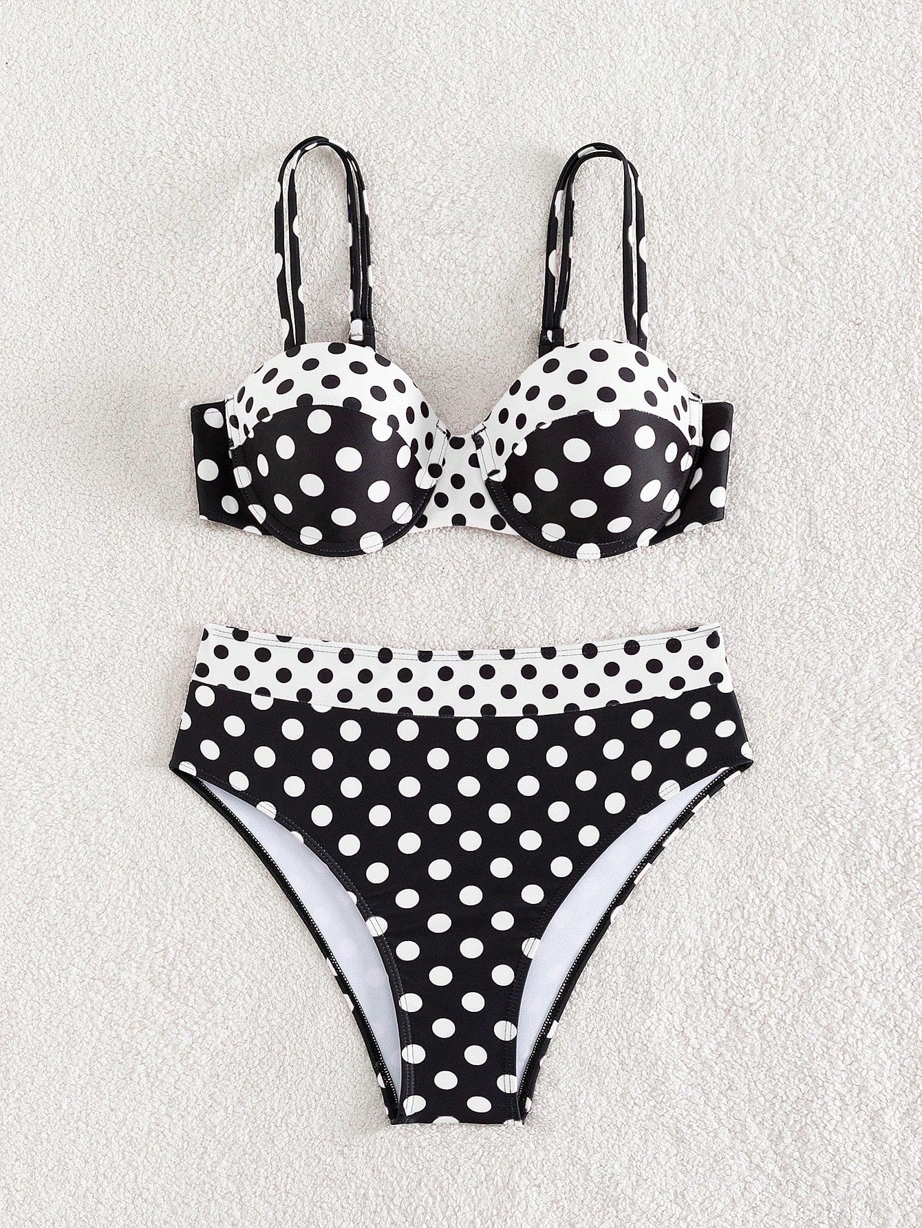 Conjunto de Bikini push up com estampa de bolinhas para praia de verão