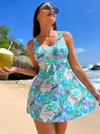 Swim Lushoire Estampa aleatória Tropical Tankini