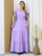 Vestido Longo DUNA Manga curto