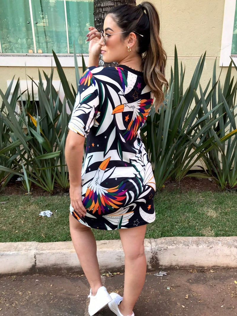 Vendedor Indicado
Vestido feminino vestido camisetão vestidos blusão feminino tshirt plus size vestido feminino t-shirt