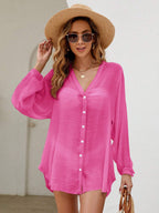SHEIN Swim Basics Blusa Quimono Feminina Com Peito Único