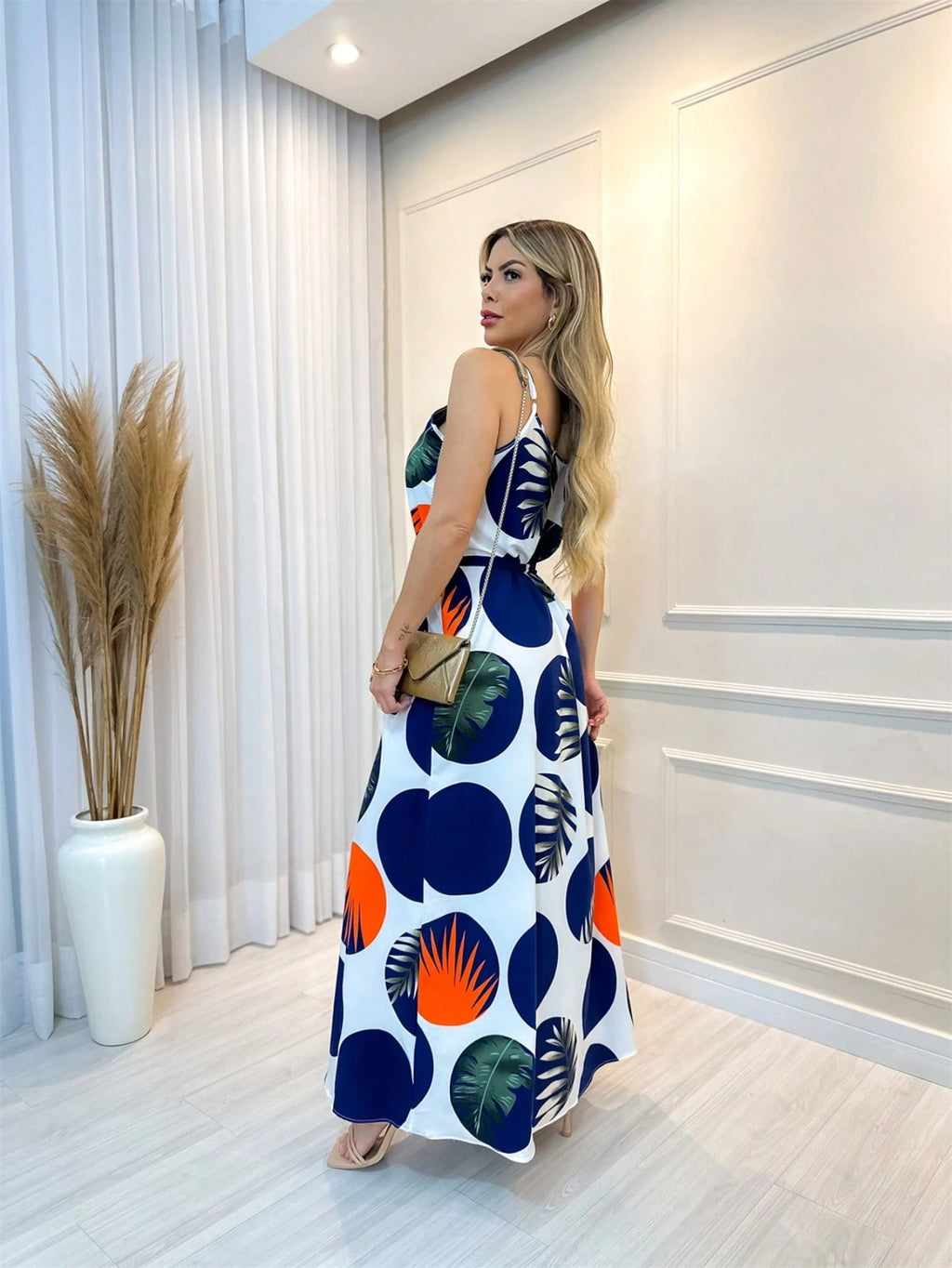 Vendedor IndicadoVestido Feminina Longo Floral Alcinha ajustável Verão