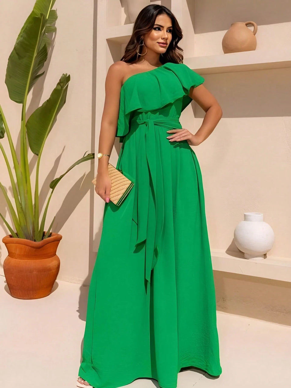 Vestido Longo Babadinho Camadas Sem Bojo Elegante Festa Madrinha Convidada