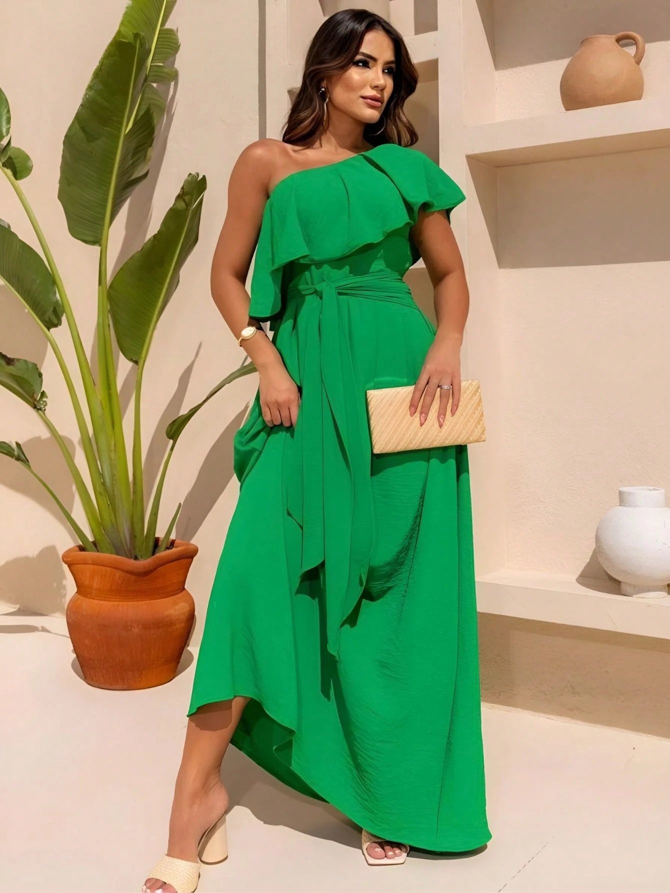 Vestido Longo Babadinho Camadas Sem Bojo Elegante Festa Madrinha Convidada