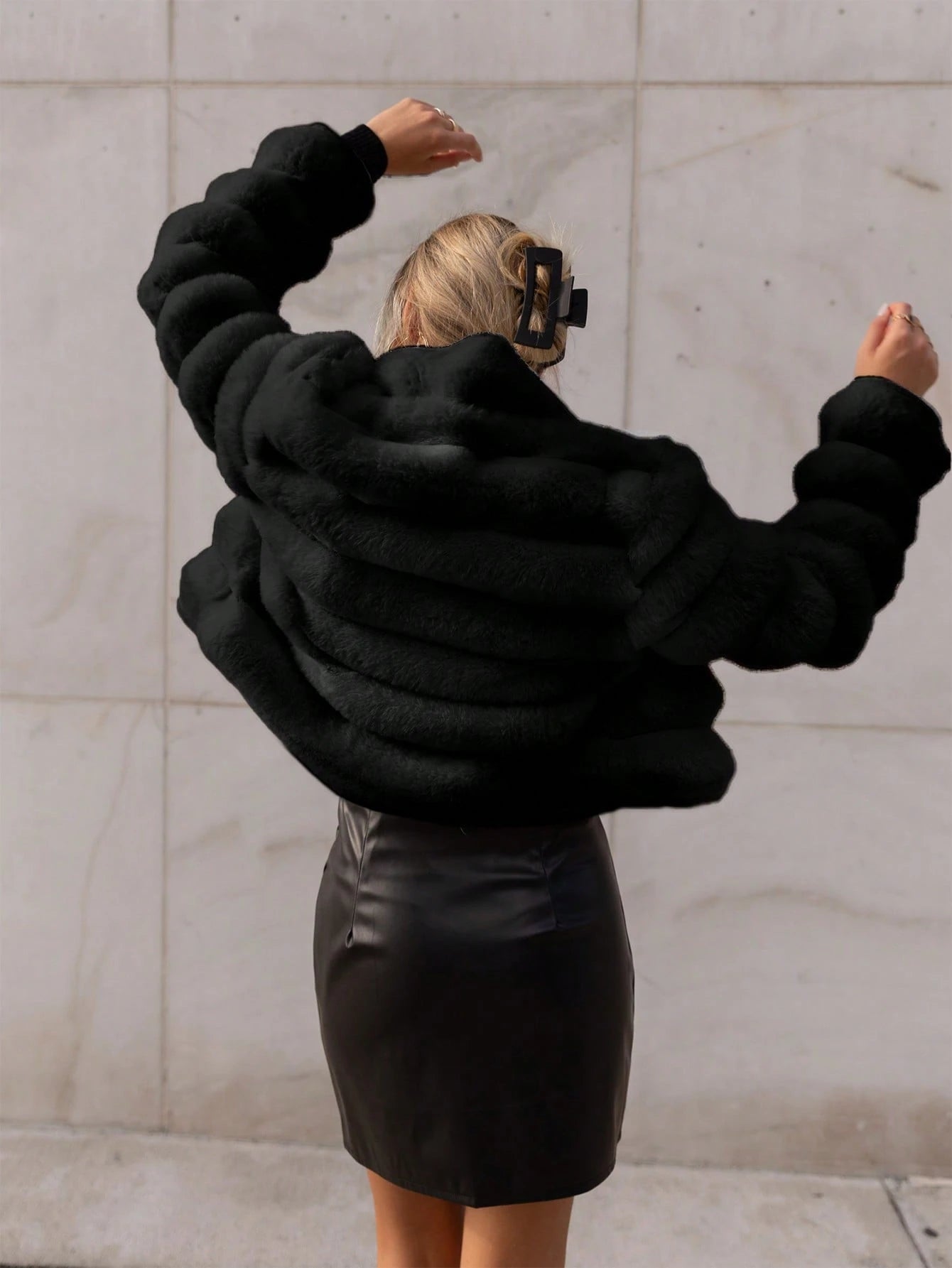 Firerie Sólido Frente Aberta Crop Difuso Casaco