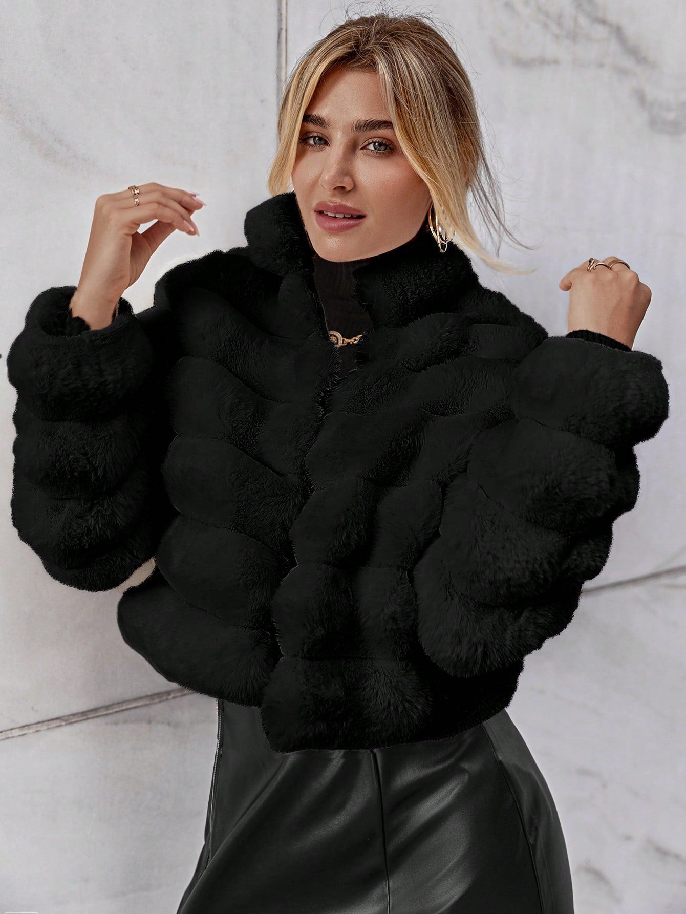 Firerie Sólido Frente Aberta Crop Difuso Casaco