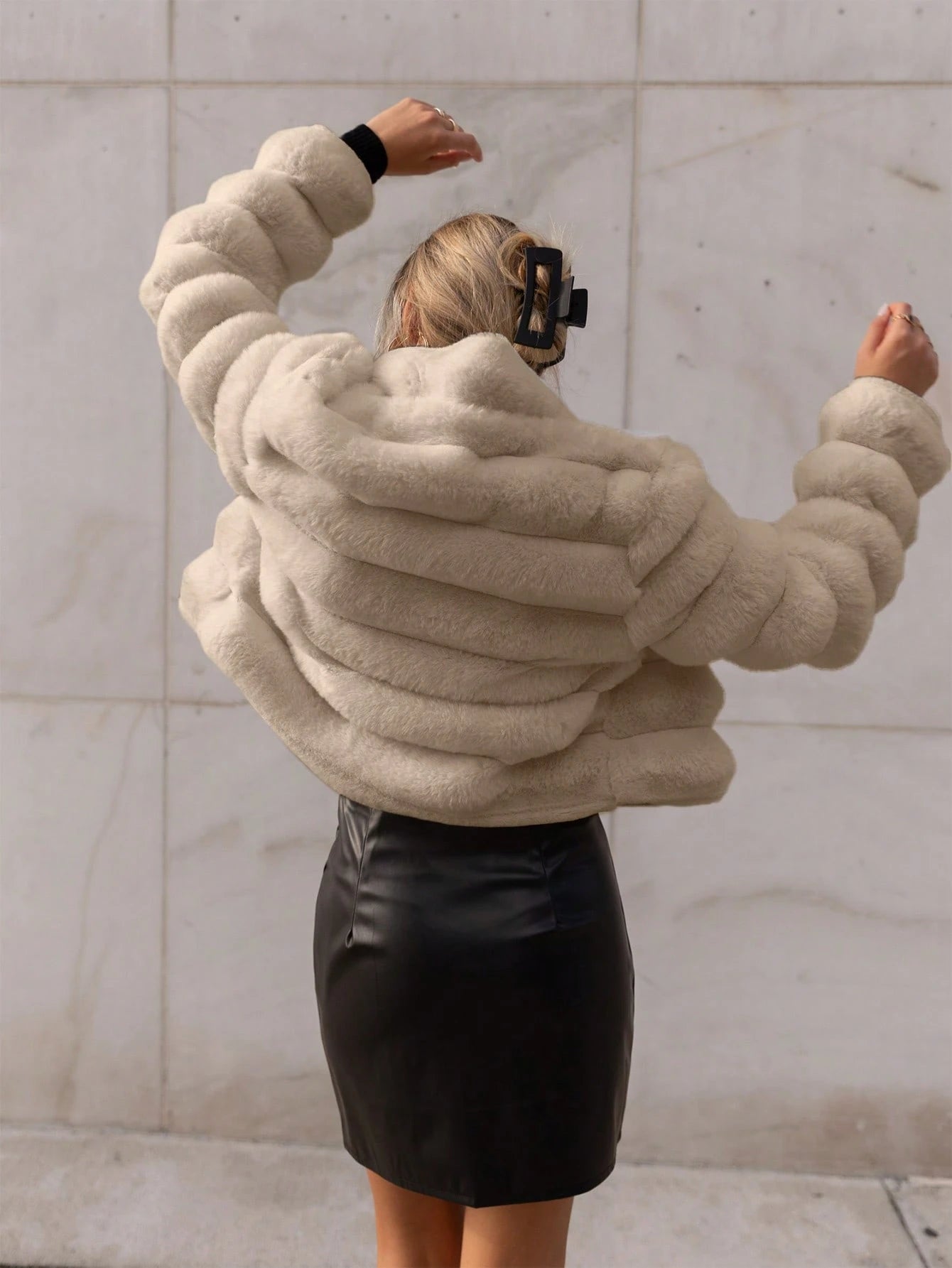 Firerie Sólido Frente Aberta Crop Difuso Casaco