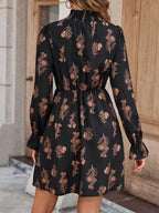 SHEIN Clasi Vestido Com Babados E Mangas Florais Sem Cinto