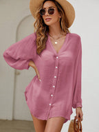 SHEIN Swim Basics Blusa Quimono Feminina Com Peito Único