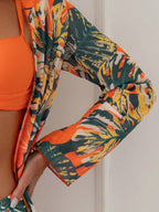 Swim Lushoire Conjunto de Maiô Bikini Tropical Estampa de Praia de Verão, Conjunto de Maiô Bikini de 3 Peças, Conjunto de Duas Peças para Férias, Conjunto de Roupa de Banho