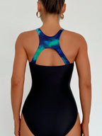 Swim SPRTY Painel De Contraste Fato De Banho De Uma Peça