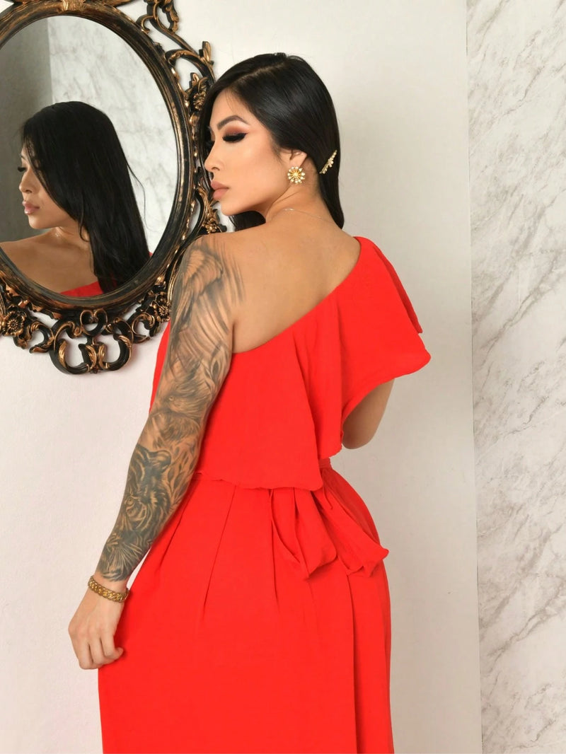 Vestido Longo Babadinho Camadas Sem Bojo Elegante Festa Madrinha Convidada