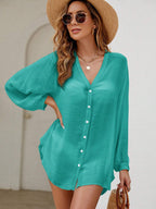 SHEIN Swim Basics Blusa Quimono Feminina Com Peito Único