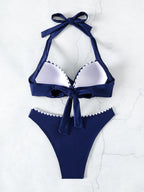 SHEIN Swim Conjunto de Maiô Bikini com Recorte Estilo Color Block para Damas, Ideal para Praia de Verão e Carnaval