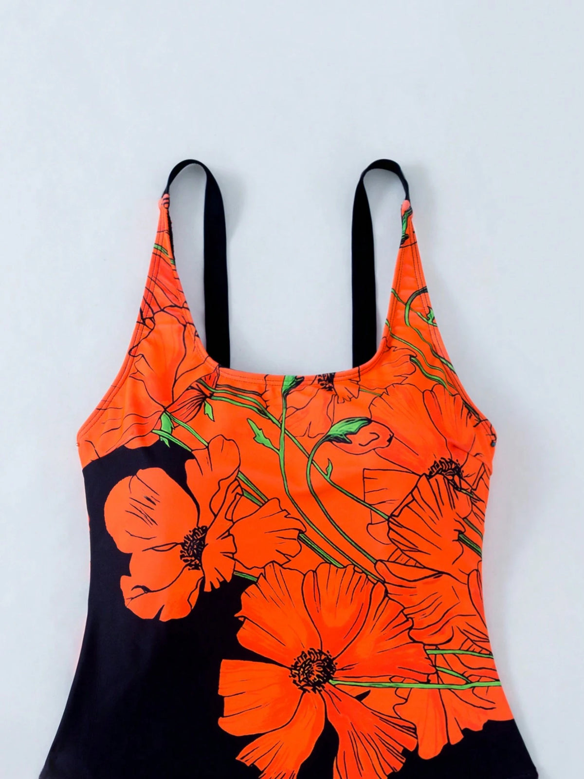 Maiô Floral Blocos de Cores Decote U - Eterna Vitrine