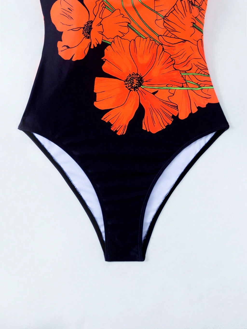Maiô Floral Blocos de Cores Decote U - Eterna Vitrine