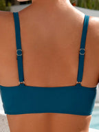 Swim Basics Conjunto de Maiô Bikini Sólido Para Mulheres, Praia de Verão