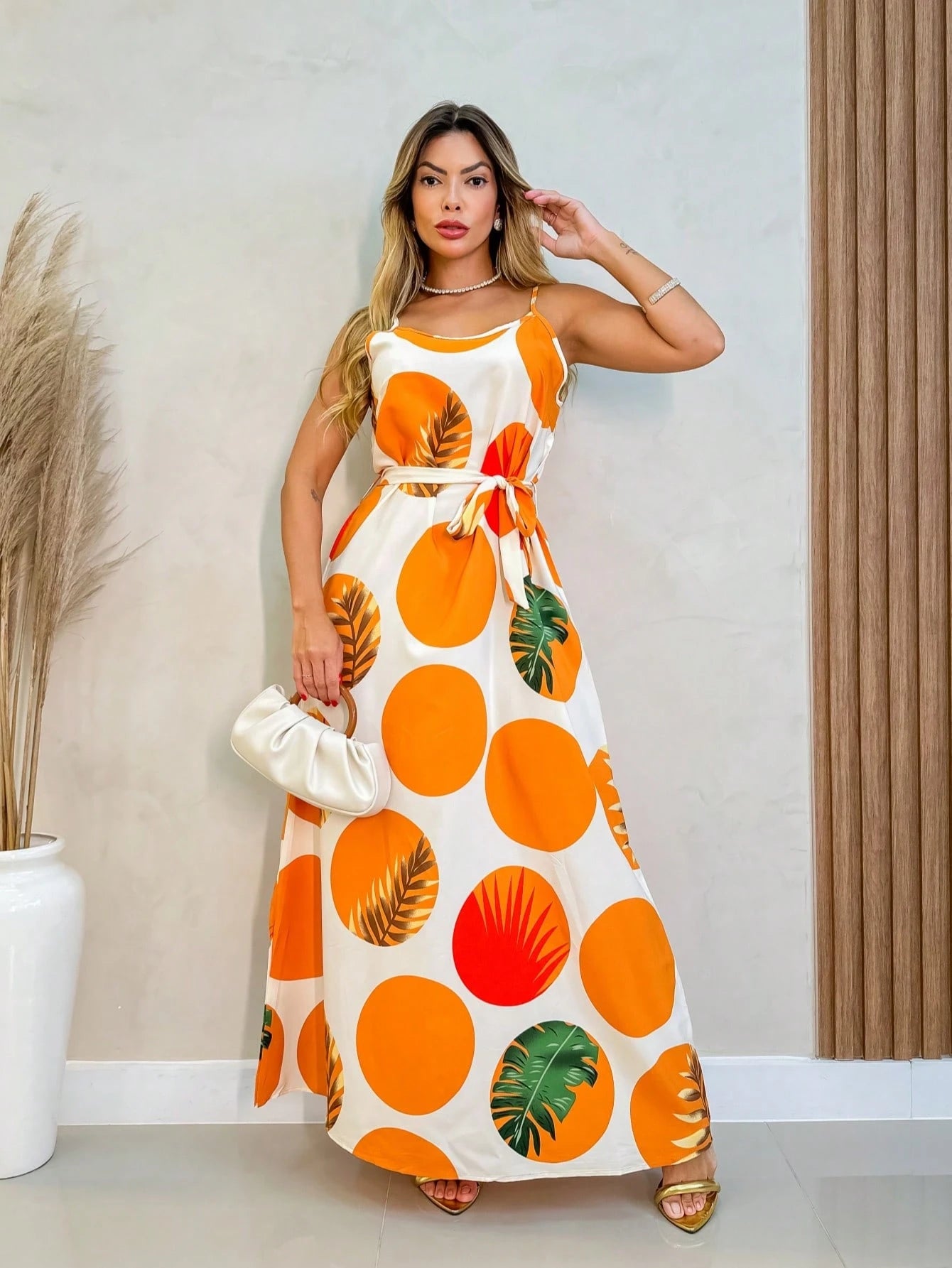 Vendedor IndicadoVestido Feminina Longo Floral Alcinha ajustável Verão