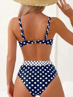 Conjunto de Bikini push up com estampa de bolinhas para praia de verão