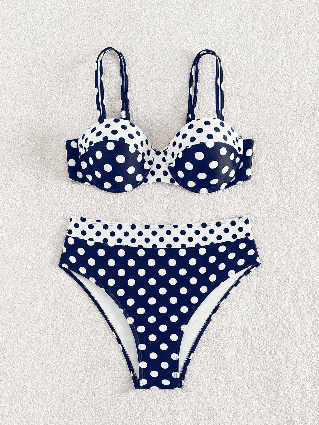 Conjunto de Bikini push up com estampa de bolinhas para praia de verão