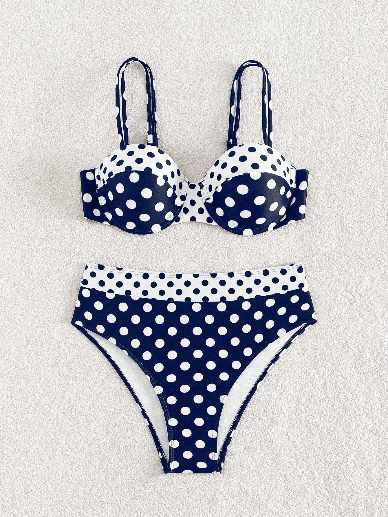 Conjunto de Bikini push up com estampa de bolinhas para praia de verão