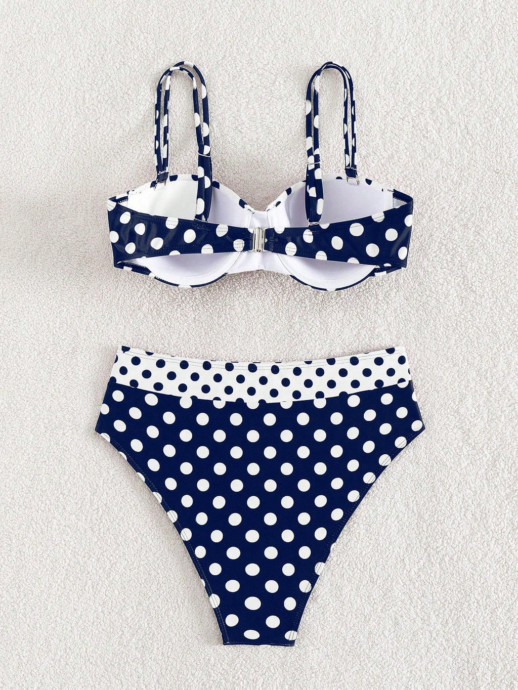 Conjunto de Bikini push up com estampa de bolinhas para praia de verão