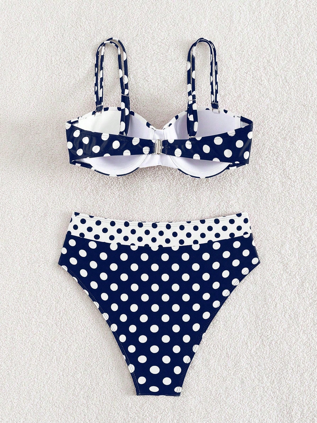 Conjunto de Bikini push up com estampa de bolinhas para praia de verão